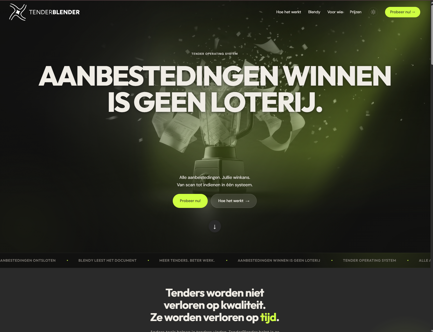 TenderBlender website
